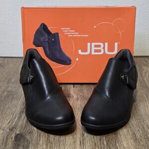 JBU “Kyley” Versatility, Style & Comfort (Black faux Leather) Heeled Shoe - NEW